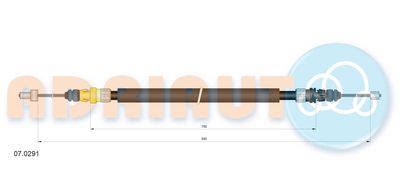 070291 ADRIAUTO Тросик, cтояночный тормоз