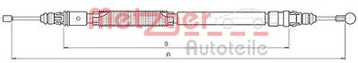 106232 METZGER Тросик, cтояночный тормоз