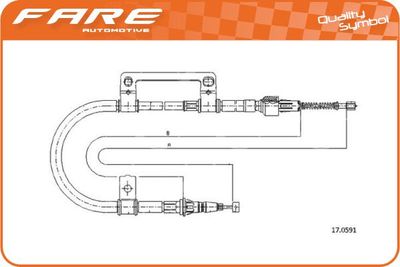 18453 FARE SA Тросик, cтояночный тормоз