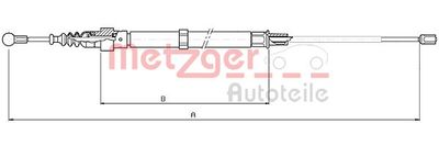 107508 METZGER Тросик, cтояночный тормоз