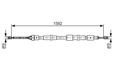 1987477443 BOSCH Тросик, cтояночный тормоз