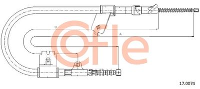 170074 COFLE Тросик, cтояночный тормоз