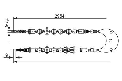 1987477236 BOSCH Тросик, cтояночный тормоз