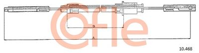 10468 COFLE Тросик, cтояночный тормоз