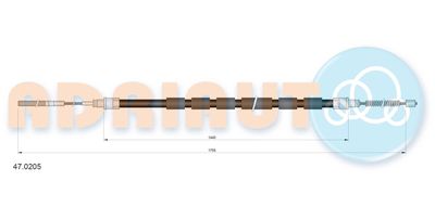 470205 ADRIAUTO Тросик, cтояночный тормоз