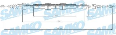 C0258B SAMKO Тросик, cтояночный тормоз