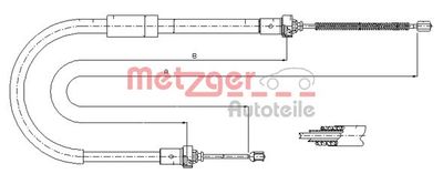 116662 METZGER Тросик, cтояночный тормоз