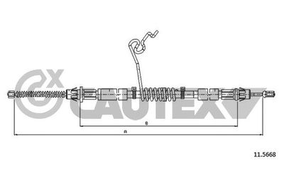 088070 CAUTEX Тросик, cтояночный тормоз