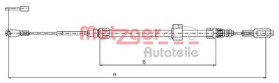 109883 METZGER Тросик, cтояночный тормоз