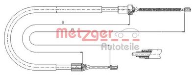 116586 METZGER Тросик, cтояночный тормоз