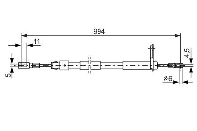 1987477629 BOSCH Тросик, cтояночный тормоз